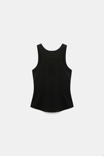 Dorothee Schumacher Ribbed cotton tank top pure black