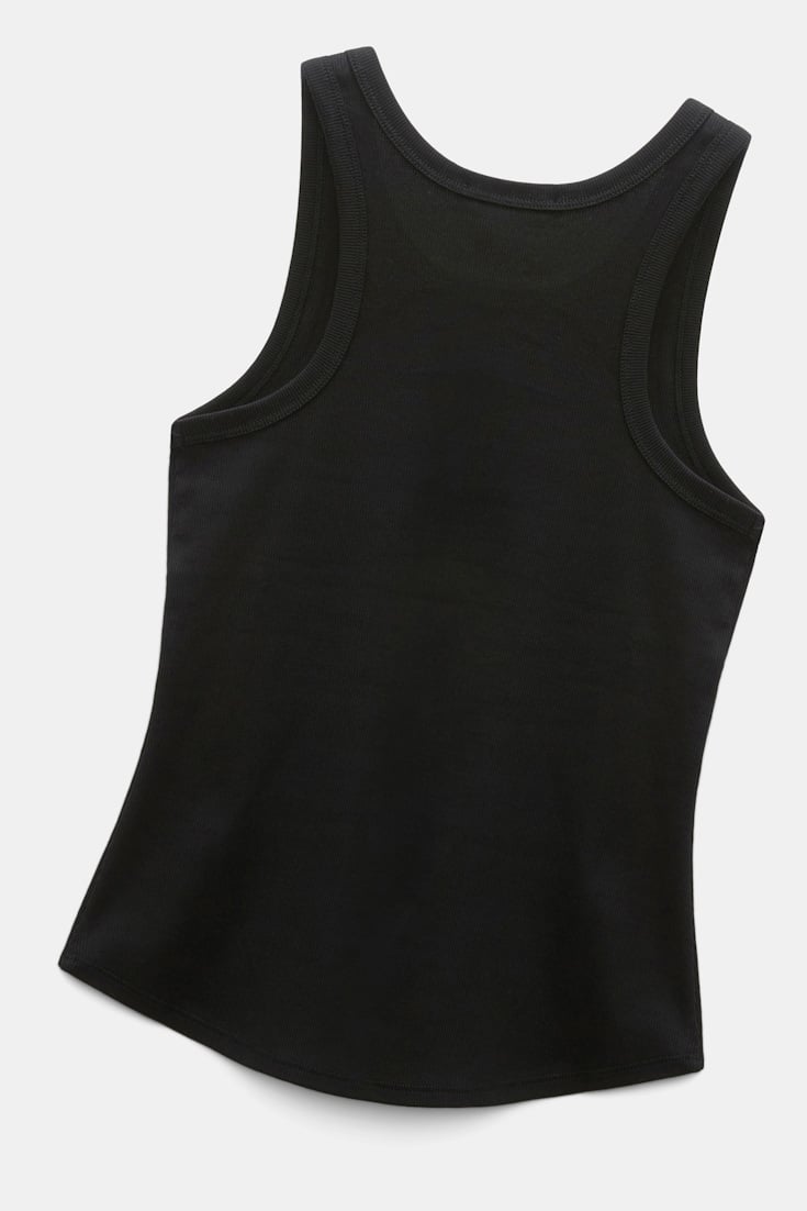 Dorothee Schumacher Ribbed cotton tank top pure black