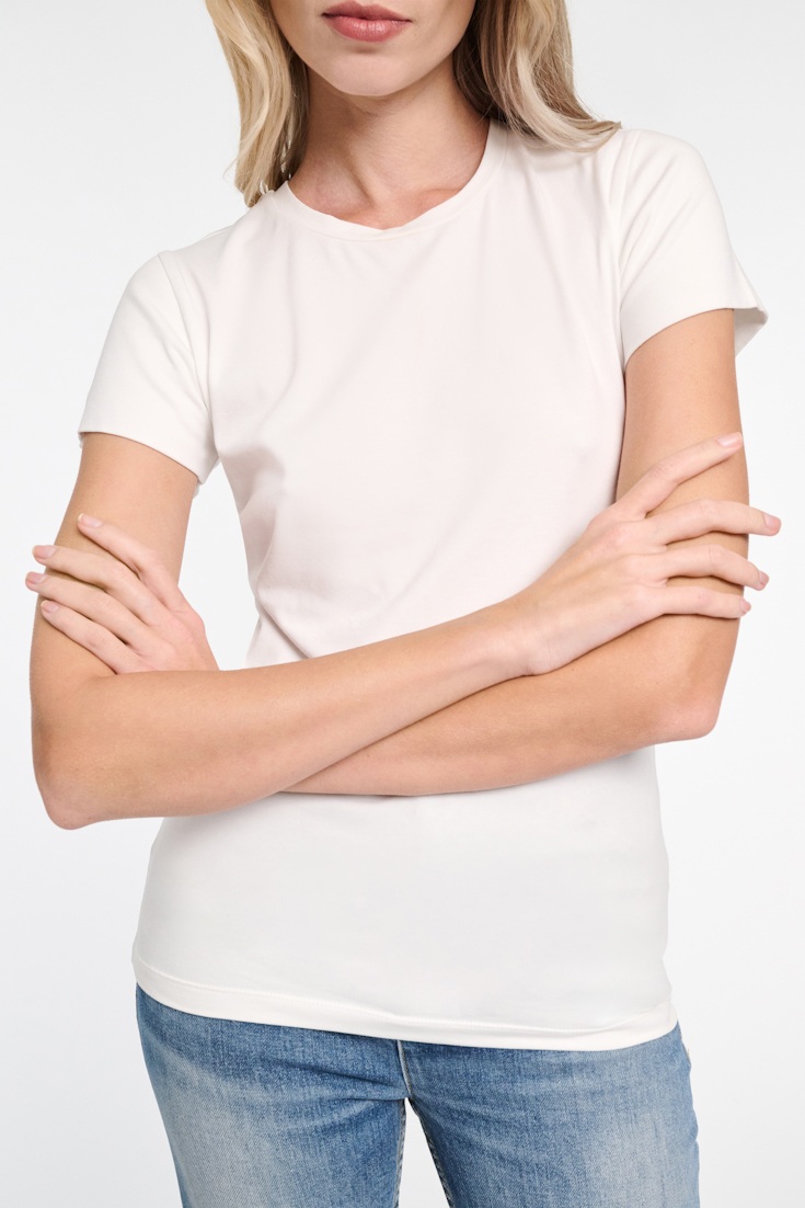 Dorothee Schumacher T-Shirt mit Rundhalsausschnitt camellia white