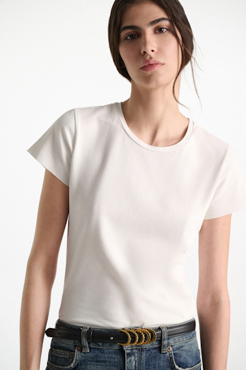Dorothee Schumacher T-Shirt mit Rundhalsausschnitt camellia white