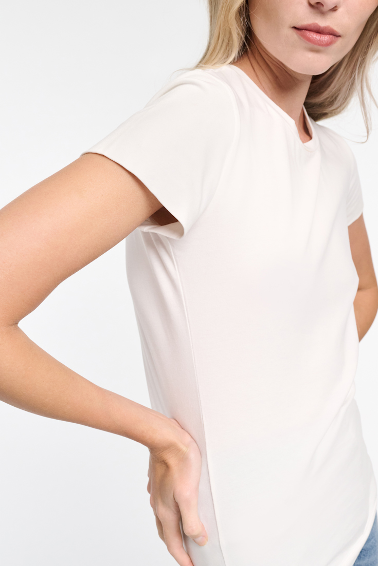 Dorothee Schumacher T-Shirt mit Rundhalsausschnitt camellia white