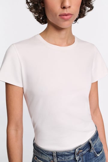 Dorothee Schumacher T-Shirt mit Rundhalsausschnitt camellia white