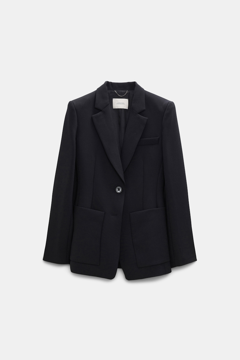 Dorothee Schumacher Women's Black Hourglass Blazer Extra Large