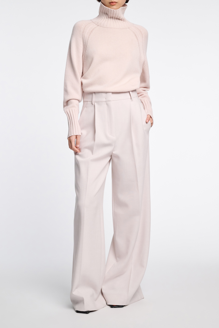 Dorothee Schumacher Wide leg pleated pants pearl sand