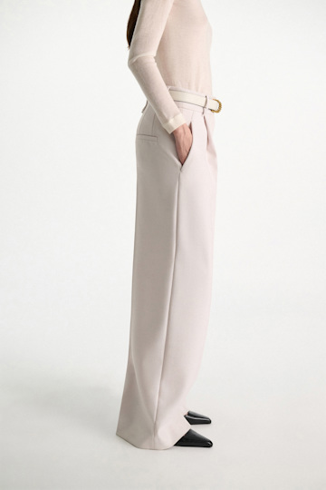 Dorothee Schumacher Wide leg pleated pants pearl sand