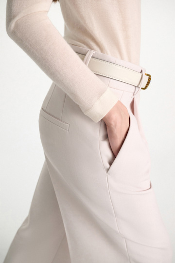 Dorothee Schumacher Wide leg pleated pants pearl sand