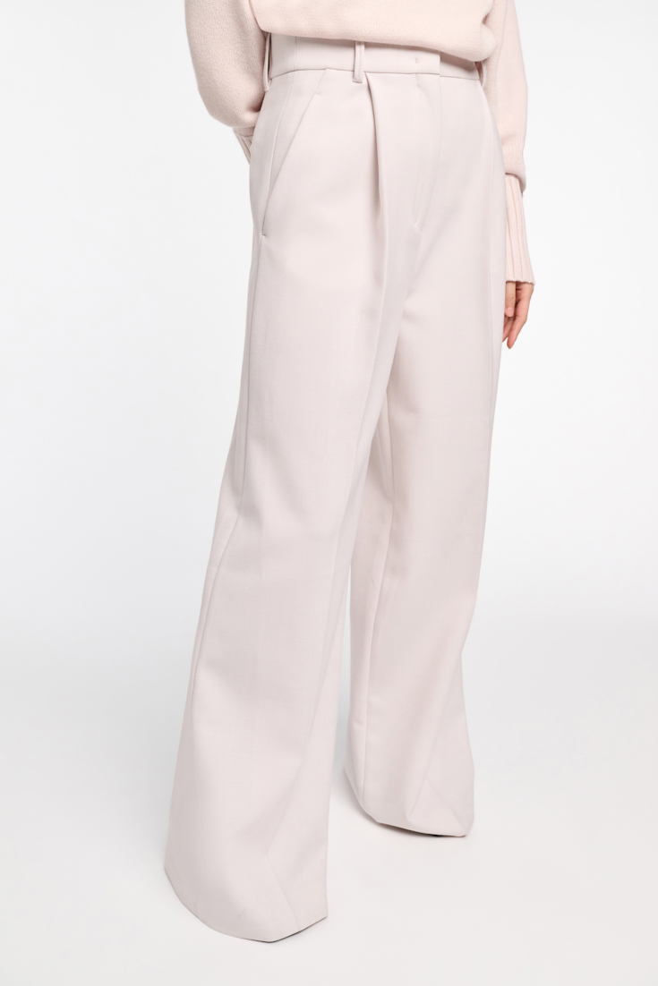 Dorothee Schumacher Wide leg pleated pants pearl sand