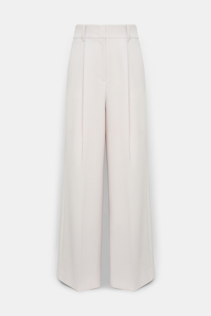 Dorothee Schumacher Wide leg pleated pants pearl sand