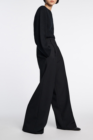 Dorothee Schumacher Wide leg pleated pants pure black