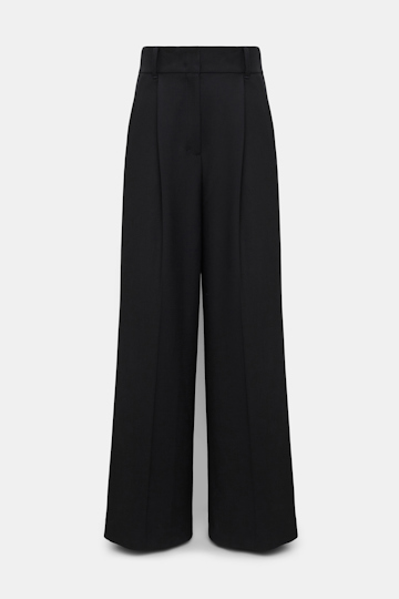 Dorothee Schumacher Wide leg pleated pants pure black