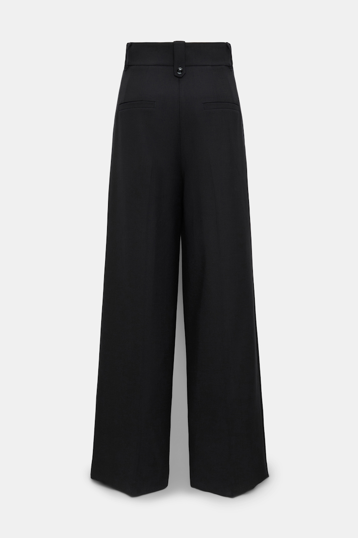Dorothee Schumacher Wide leg pleated pants pure black