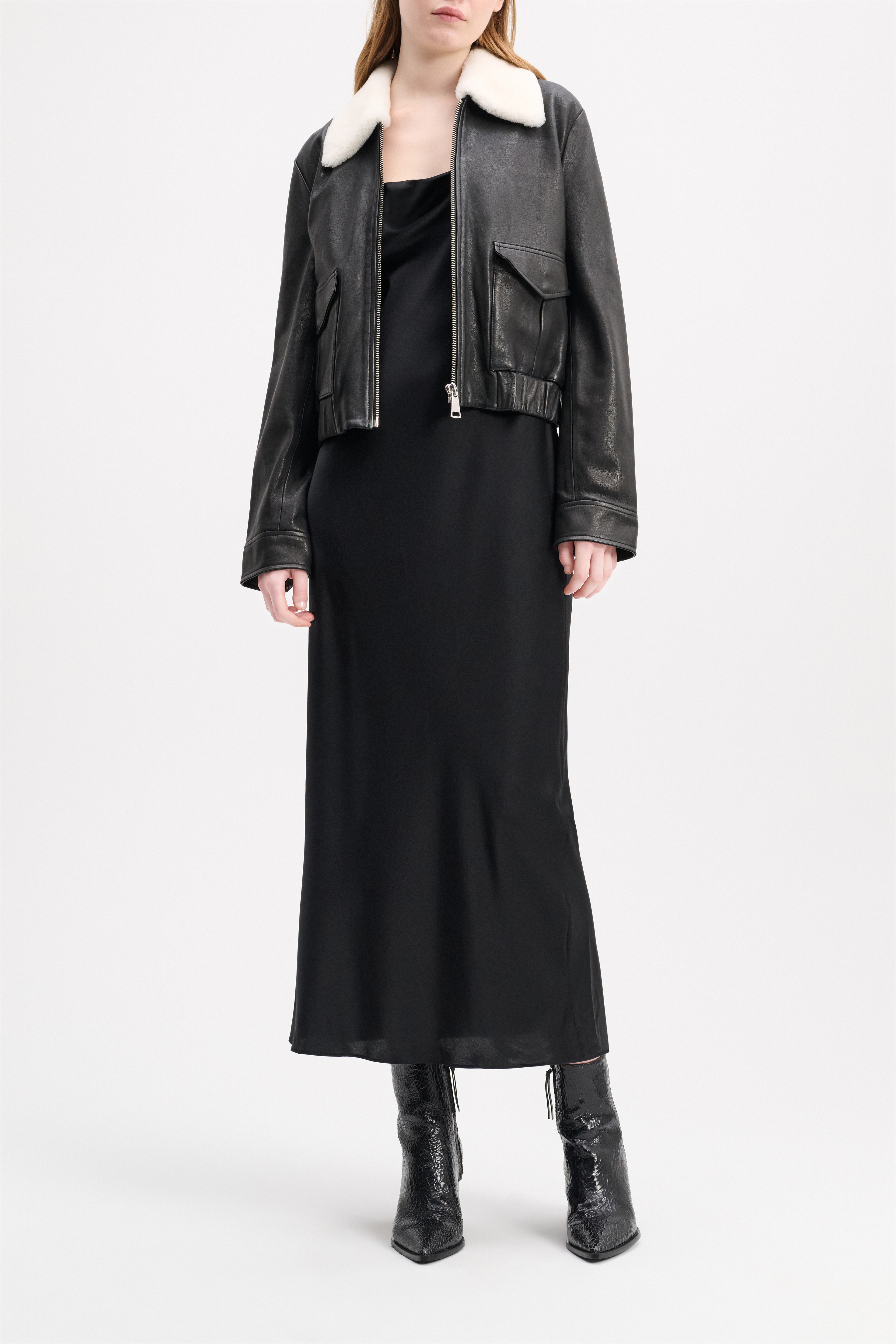 Dorothee Schumacher LEATHER JACKET WITH SHEARLING