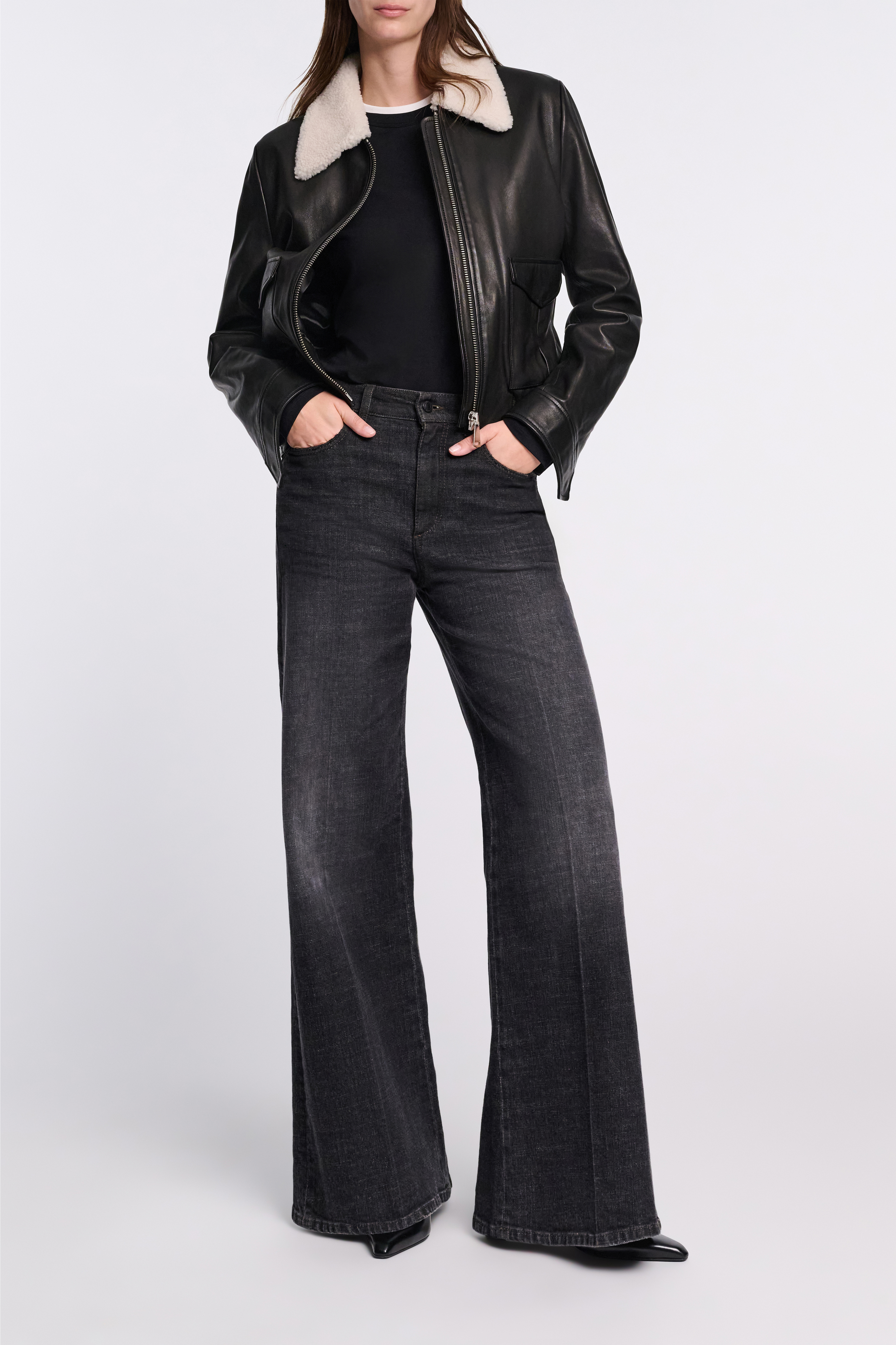 Dorothee Schumacher Leather jacket with shearling