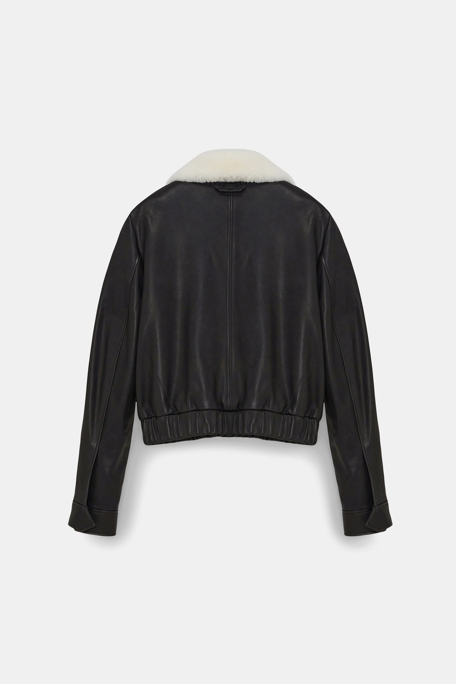 Dorothee Schumacher Lederjacke mit Lammfellkragen pure black