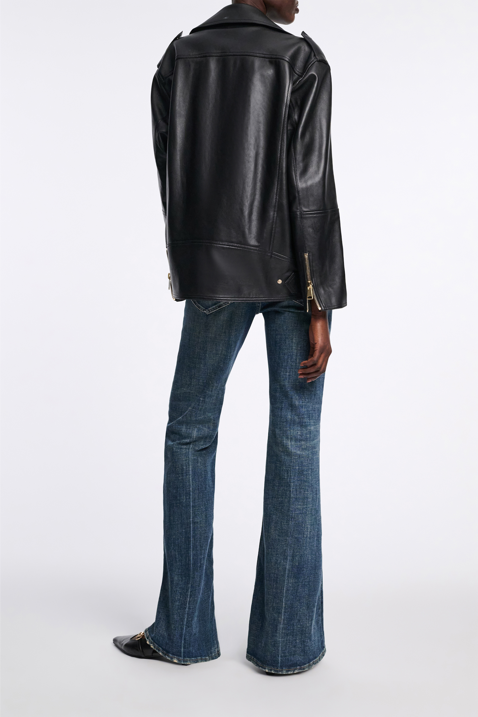 Dorothee Schumacher Nappa leather biker jacket pure black