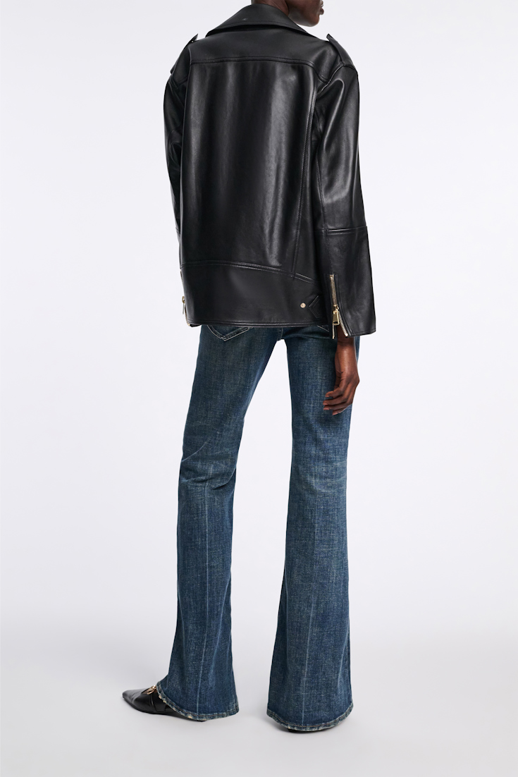 Dorothee Schumacher Nappa leather biker jacket pure black