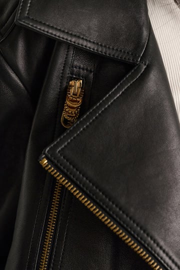 Dorothee Schumacher Nappa leather biker jacket pure black