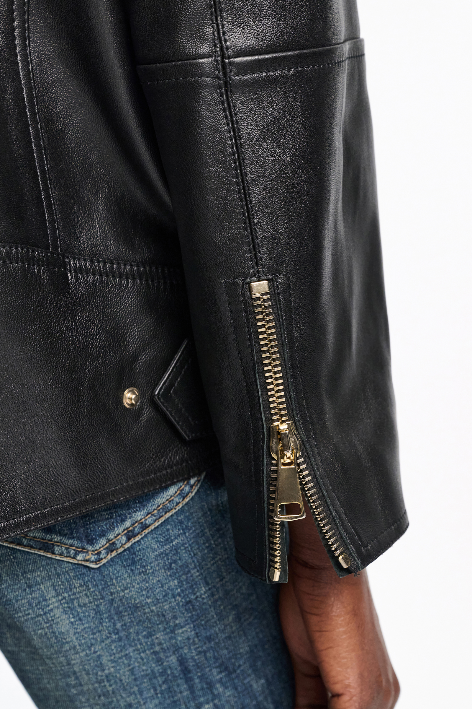 Dorothee Schumacher Nappa leather biker jacket pure black