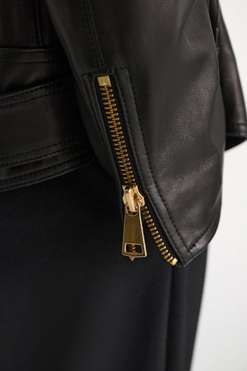 Dorothee Schumacher Nappa leather biker jacket pure black