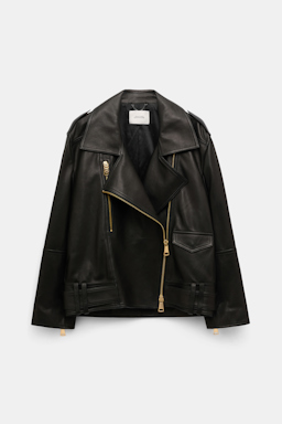 Dorothee Schumacher Nappa leather biker jacket pure black