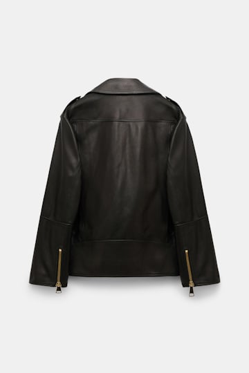 Dorothee Schumacher Nappa leather biker jacket pure black