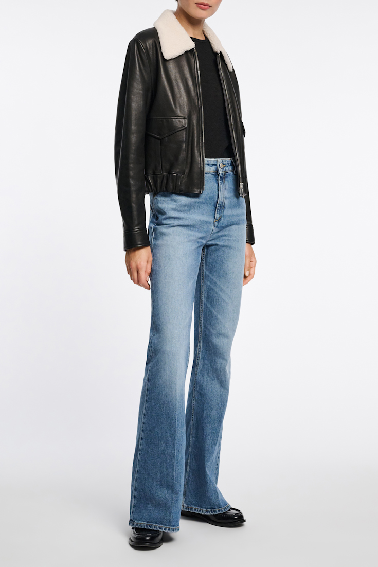 Dorothee Schumacher Stone wash indigo blue flared jeans denim blue