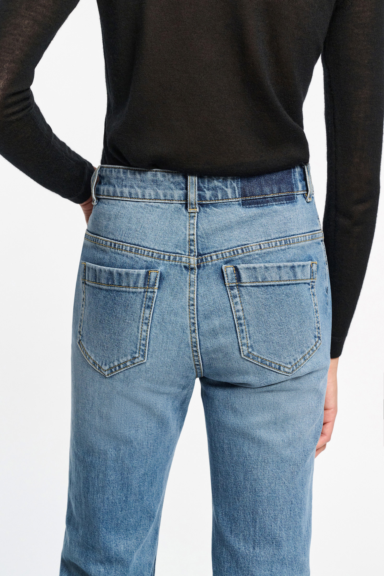 Dorothee Schumacher Stone wash indigo blue flared jeans denim blue