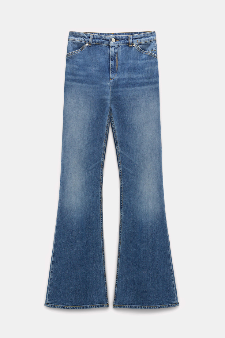 Dorothee Schumacher Stone wash indigo blue flared jeans denim blue