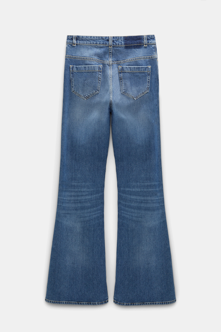 Dorothee Schumacher Stone wash indigo blue flared jeans denim blue