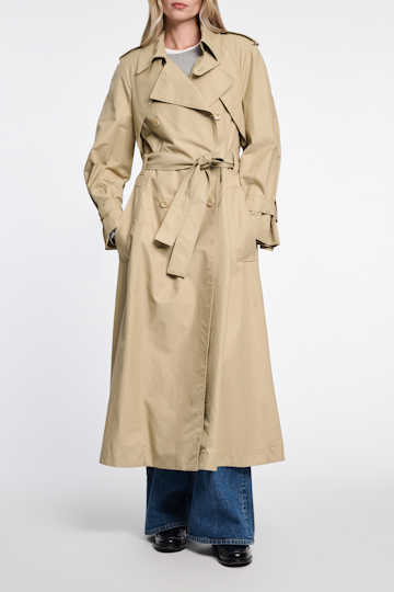 Dorothee Schumacher Trench coat in techno fabric khaki beige