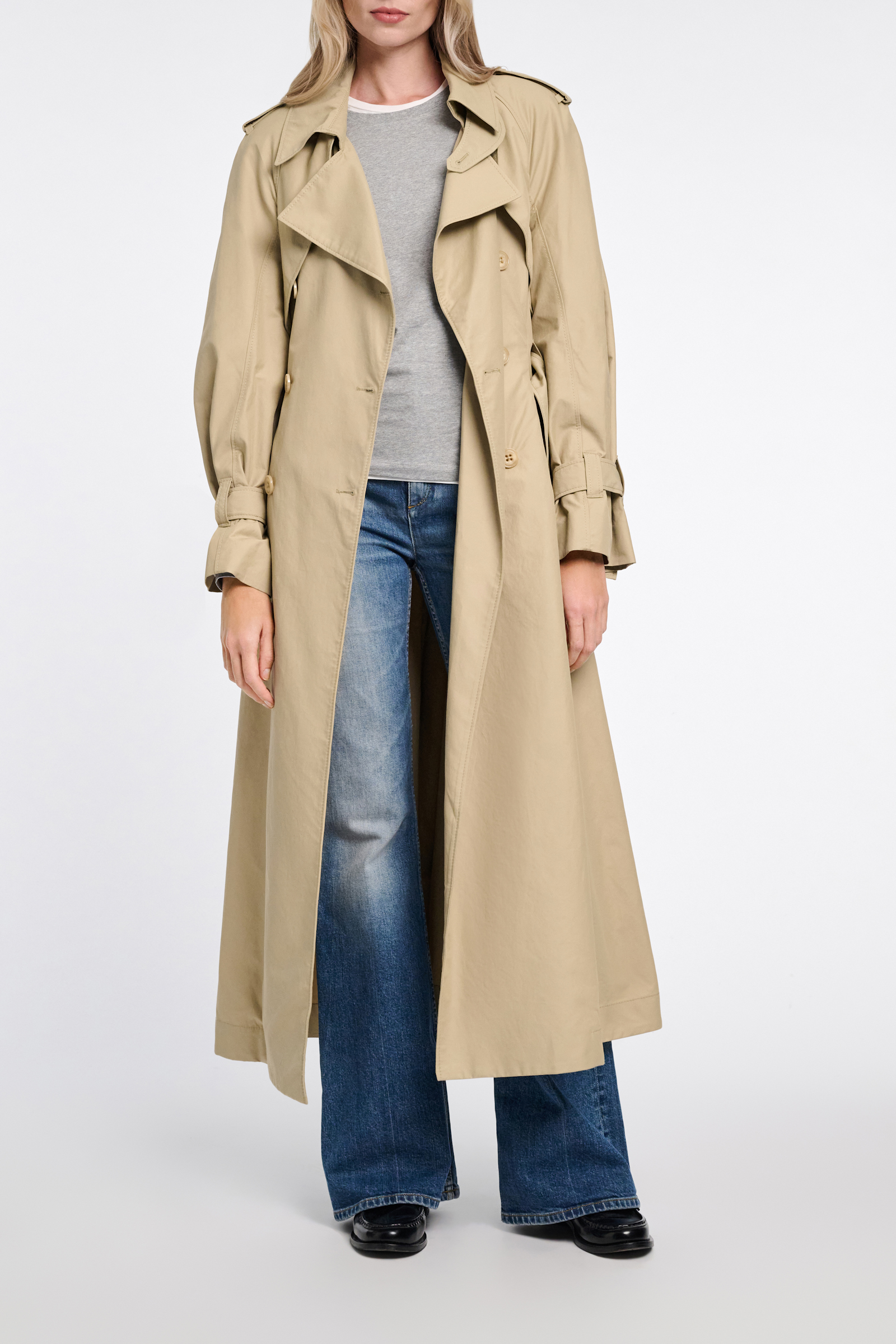 Dorothee Schumacher Trench coat in techno fabric khaki beige