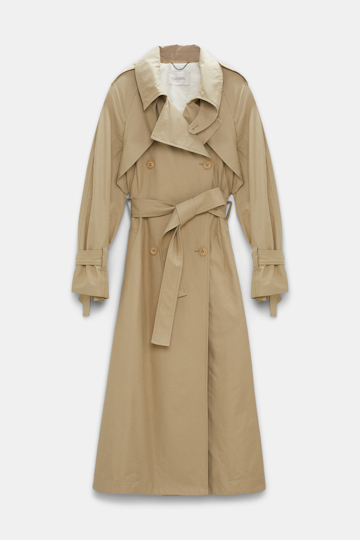 Dorothee Schumacher Trench coat in techno fabric khaki beige