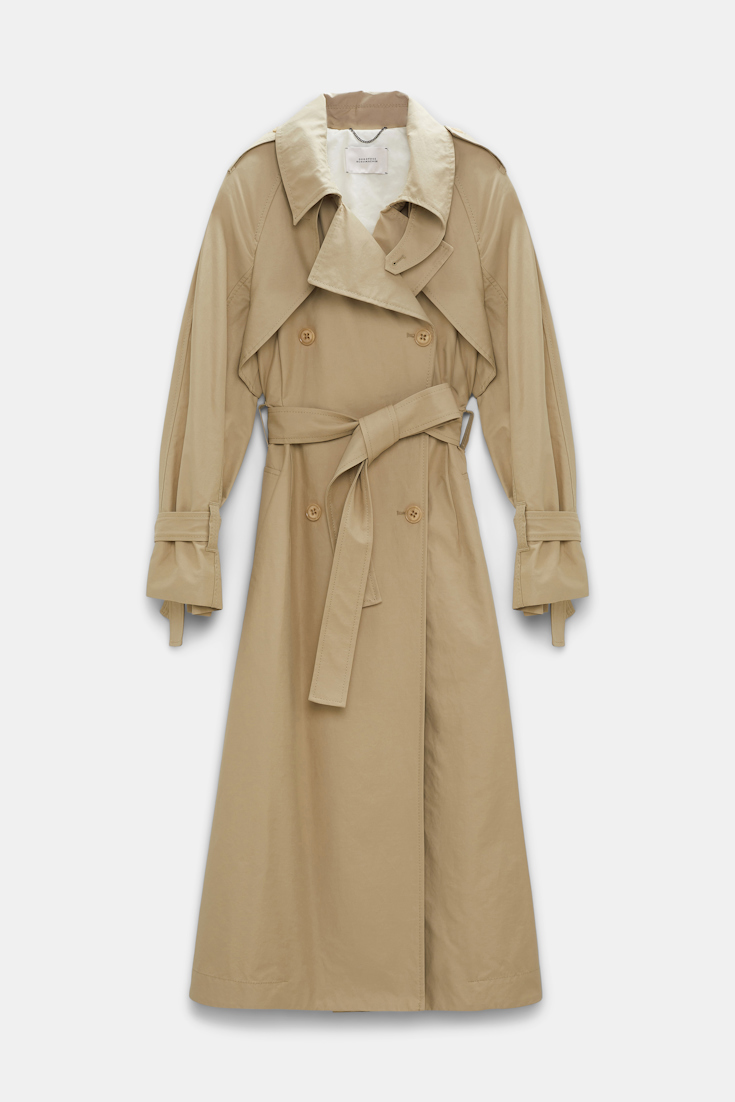 Dorothee Schumacher Trench coat in techno fabric khaki beige