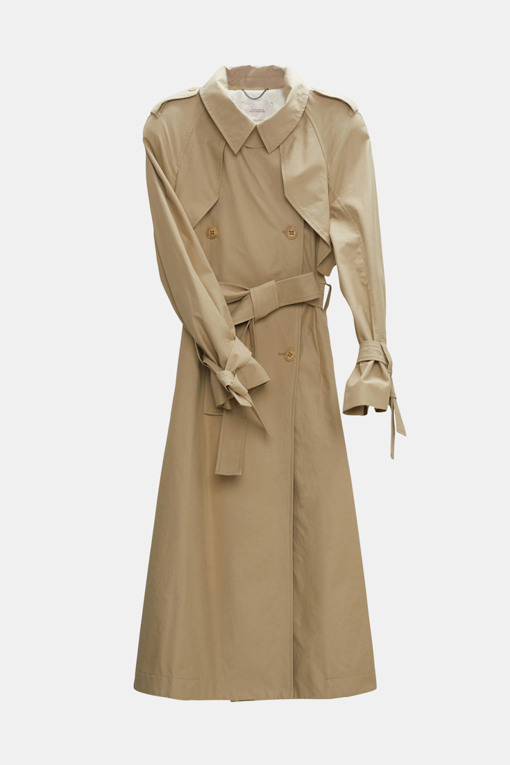Dorothee Schumacher Trench coat in techno fabric khaki beige