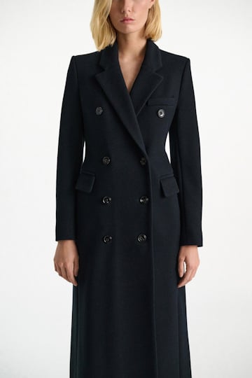 Dorothee Schumacher LANGER MANTEL AUS WOLL-STRETCH MIX dark navy