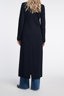 Dorothee Schumacher DOUBLE-BREASTED COAT IN STRETCH WOOL dark navy