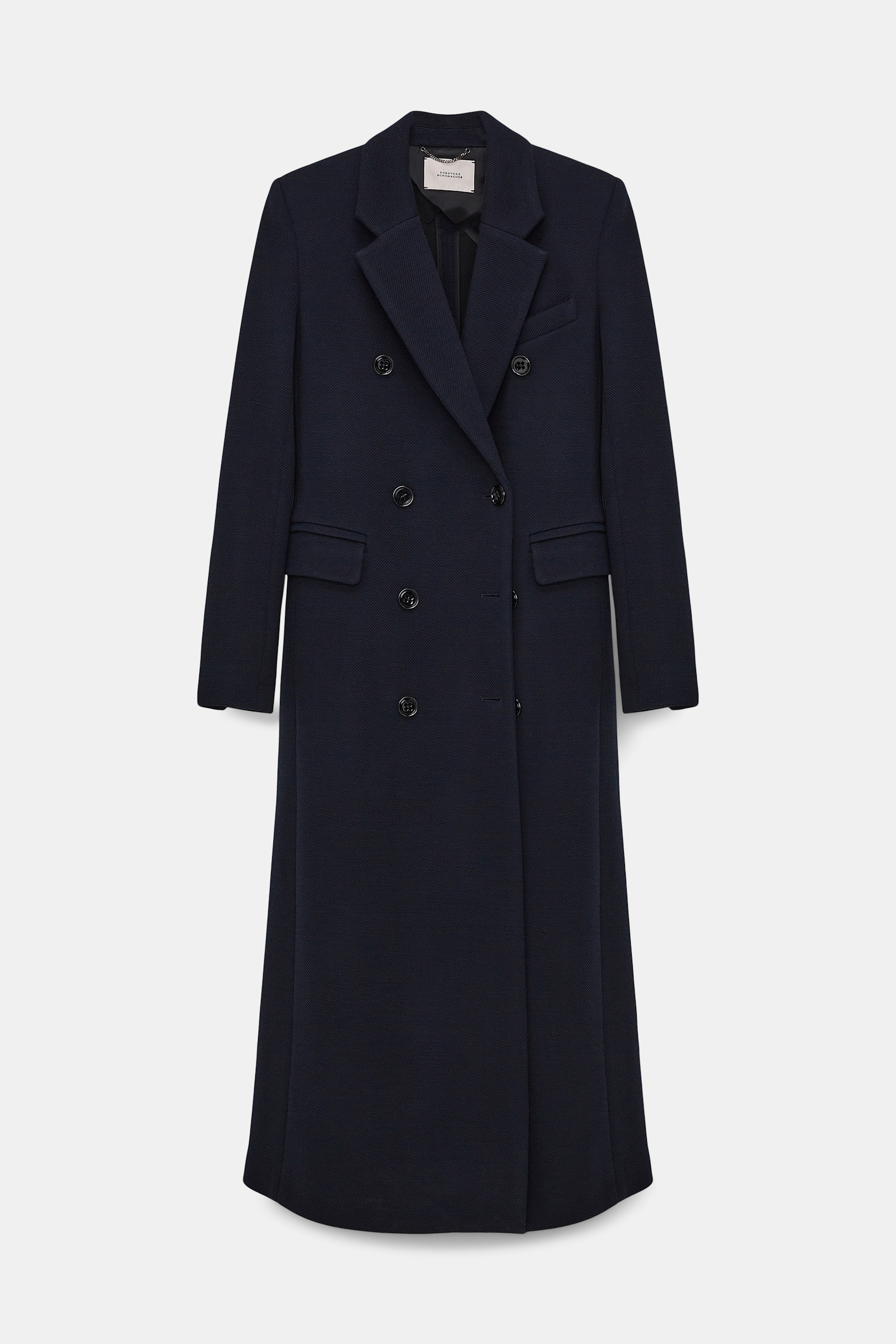 Dorothee Schumacher DOUBLE-BREASTED COAT IN STRETCH WOOL dark navy