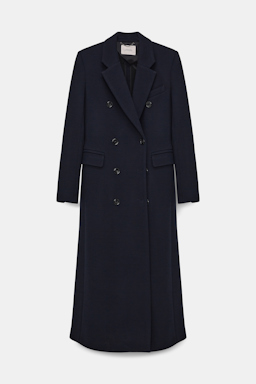 Dorothee Schumacher DOUBLE-BREASTED COAT IN STRETCH WOOL dark navy