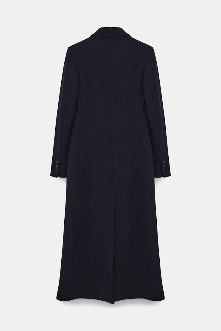 Dorothee Schumacher DOUBLE-BREASTED COAT IN STRETCH WOOL dark navy