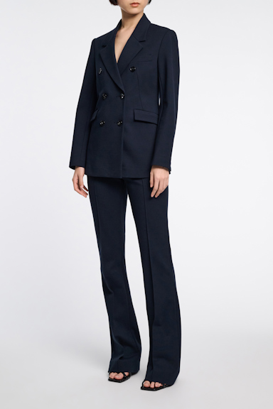 Dorothee Schumacher Double-breasted blazer in Punto Milano dark navy