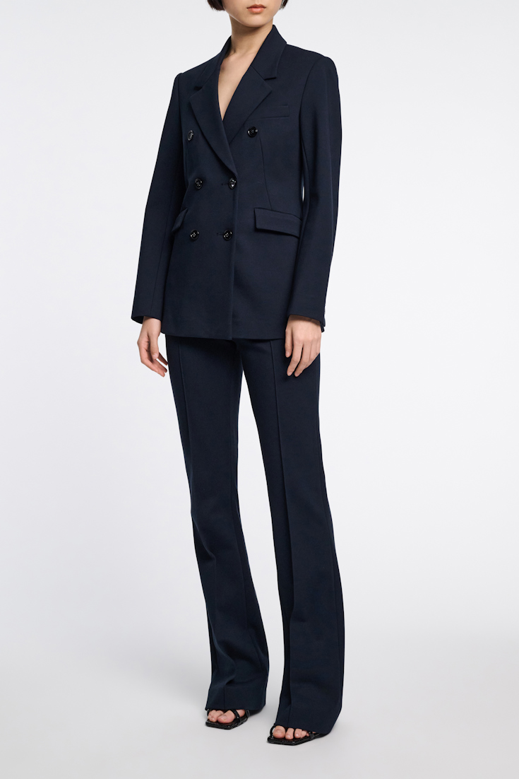Dorothee Schumacher Double-breasted blazer in Punto Milano dark navy