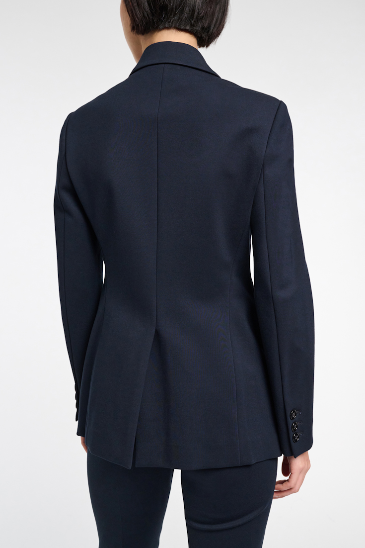 Dorothee Schumacher Double-breasted blazer in Punto Milano dark navy