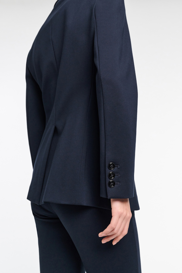 Dorothee Schumacher Double-breasted blazer in Punto Milano dark navy