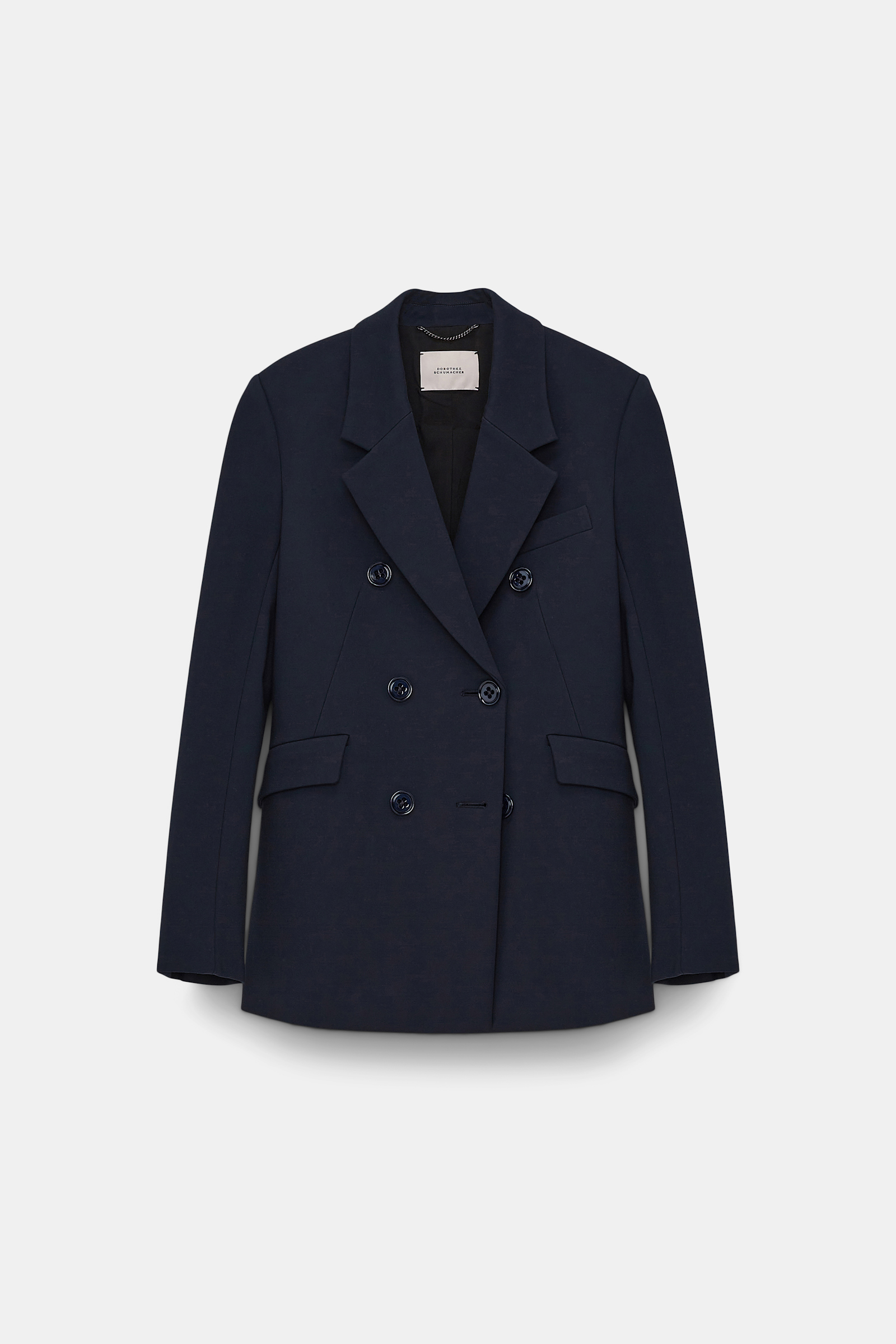 Dorothee Schumacher DOUBLE-BREASTED BLAZER IN PUNTO MILANO dark navy