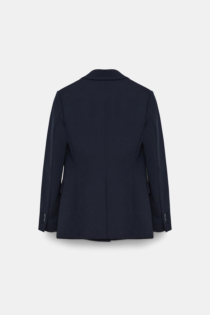 Dorothee Schumacher Double-breasted blazer in Punto Milano dark navy