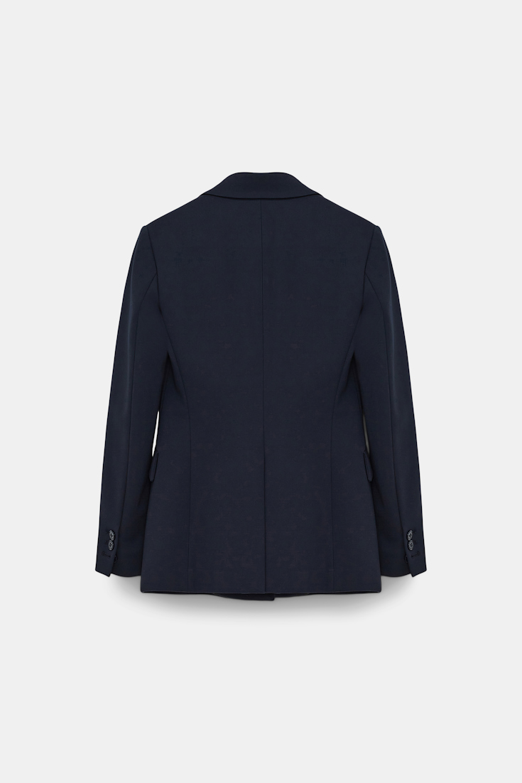 Dorothee Schumacher DOUBLE-BREASTED BLAZER IN PUNTO MILANO dark navy