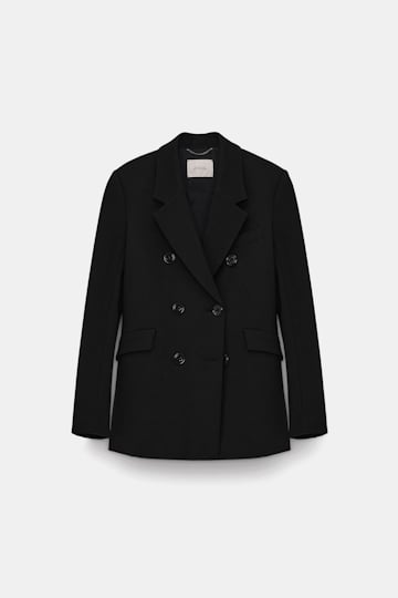 Dorothee Schumacher Double-breasted blazer in Punto Milano pure black