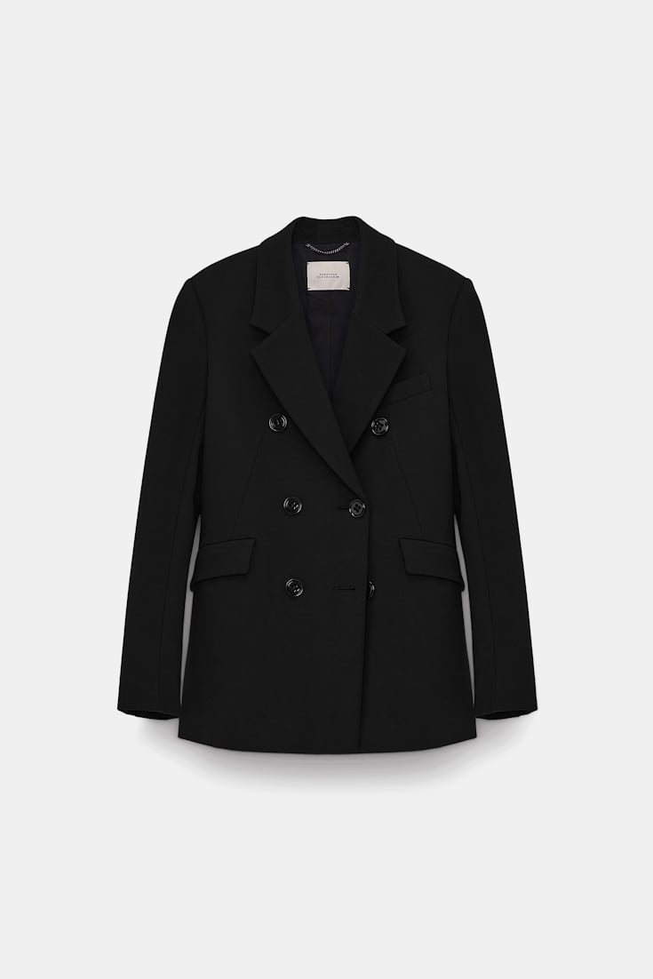 Dorothee Schumacher Double-breasted blazer in Punto Milano pure black