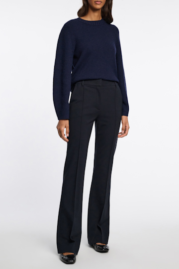 Dorothee Schumacher Flared pants in Punto Milano dark navy
