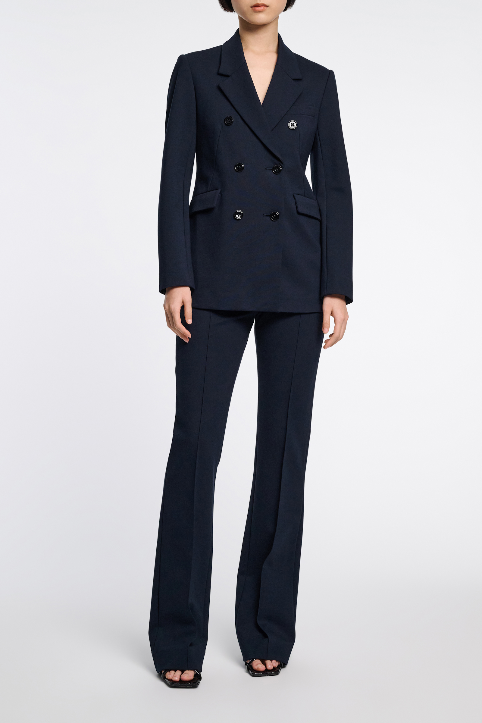 Dorothee Schumacher Flared pants in Punto Milano dark navy